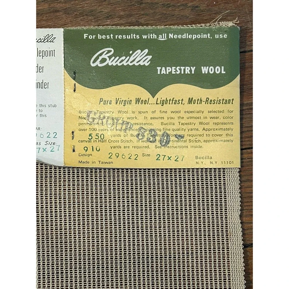 Vtg‎ Bucilla Decorator Wool Tapestry Needlepoint Antique Canvas Floral 27